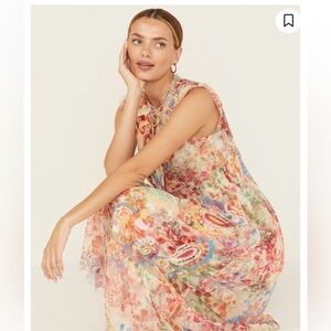 Johnny Was Mazzie Tie MIDI Dress Medium